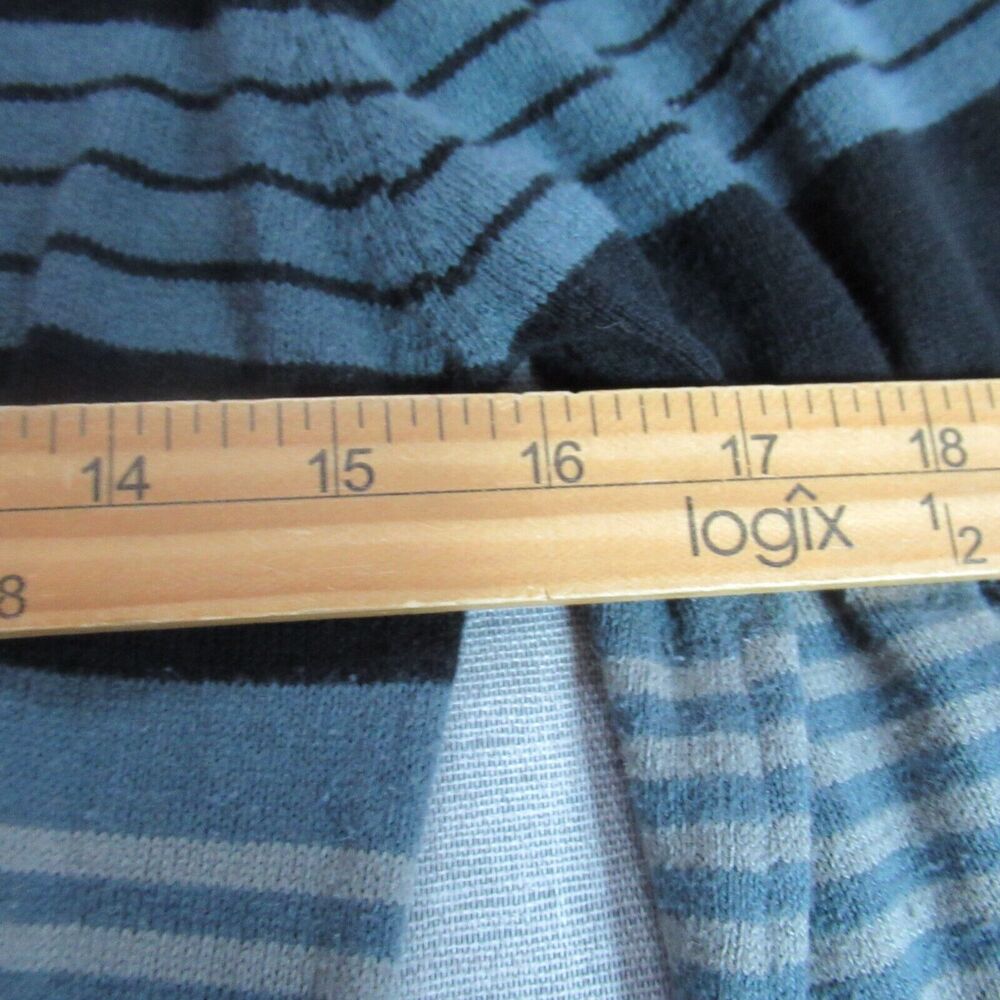 Vintage Prana Sweater Dress Women L Black Gray Striped Long Sleeve Preppy Knit - Picture 7 of 10